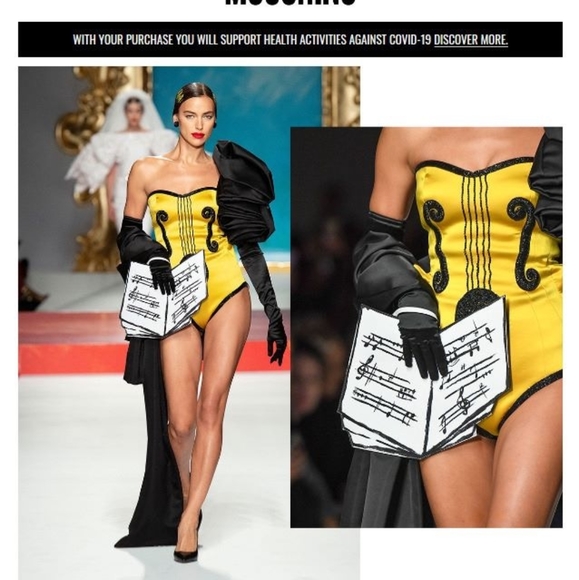 SS20 Moschino Couture Jeremy Scott Leather Musical Notes Score Clutch Picasso - Picture 2 of 4